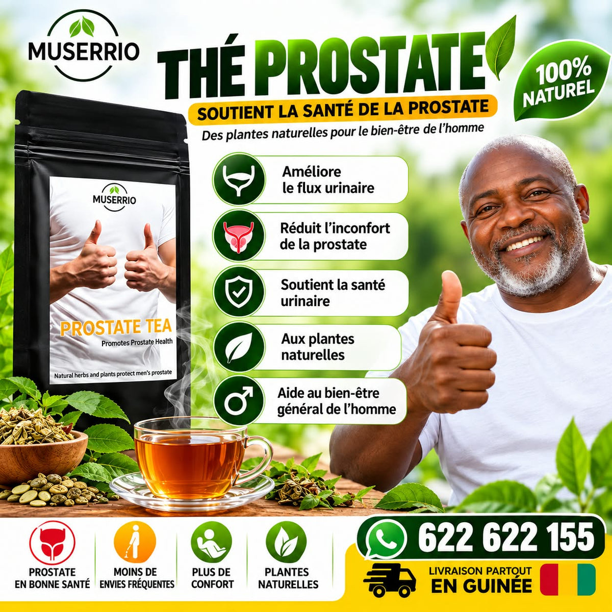 🌿 MUSERRIO PROSTATE TEA : LA ROUTINE NATURELLE POUR LE BIEN-ÊTRE MASCULIN