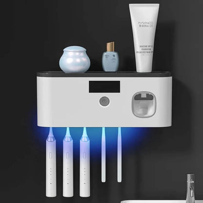Support mural intelligent pour brosses à dents avec stérilisation