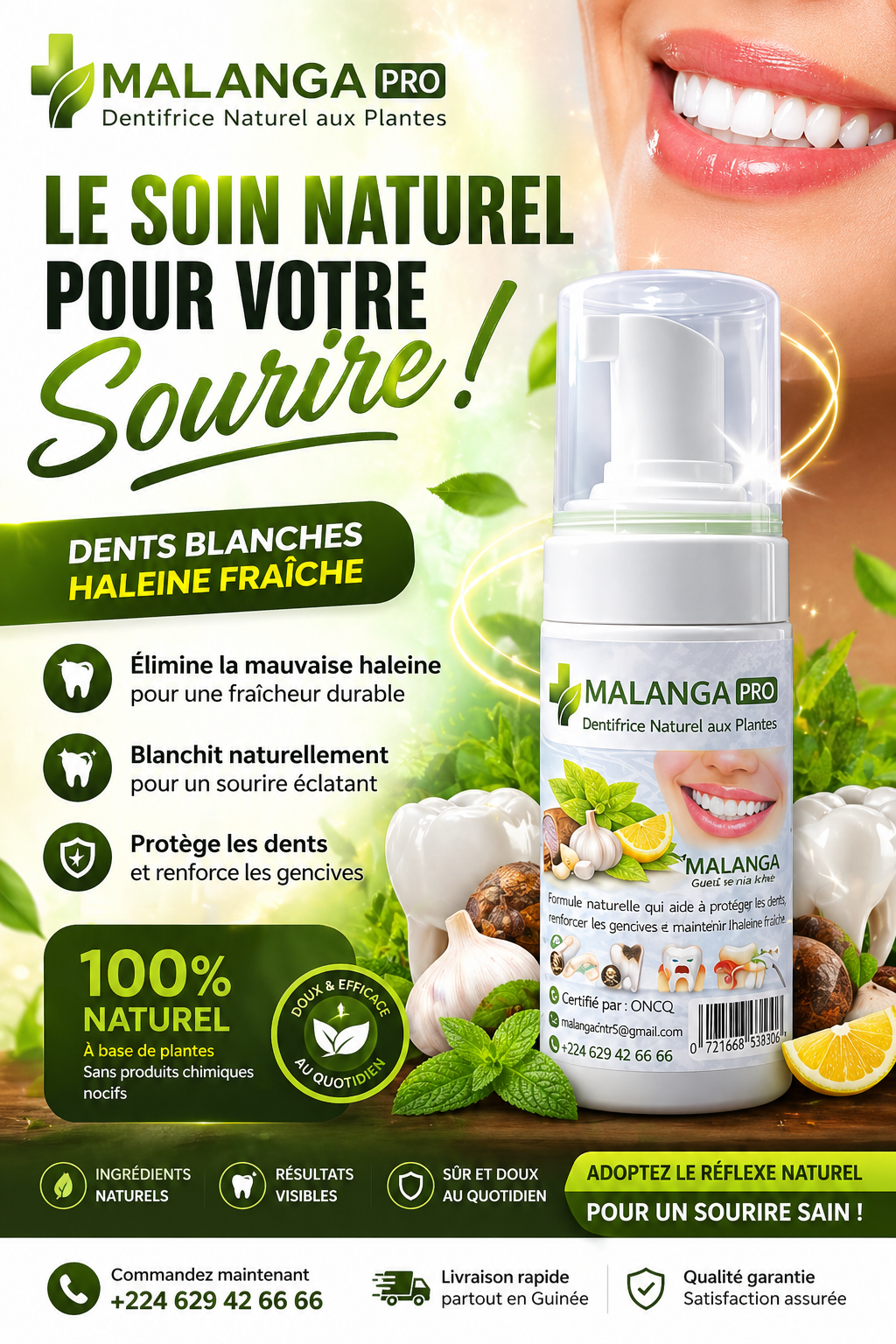 MALANGA dentifrice naturel aux plante, soin naturel pour votre sourire
