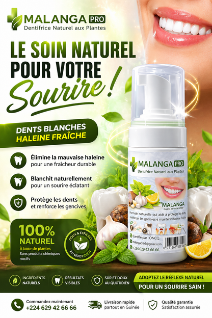 MALANGA dentifrice naturel aux plante, soin naturel pour votre sourire