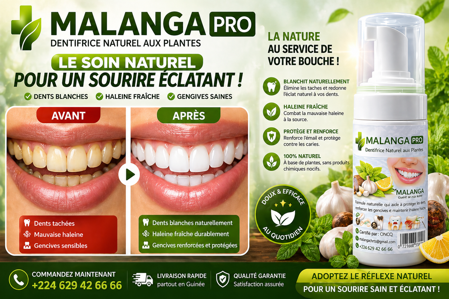 MALANGA dentifrice naturel aux plante, soin naturel pour votre sourire